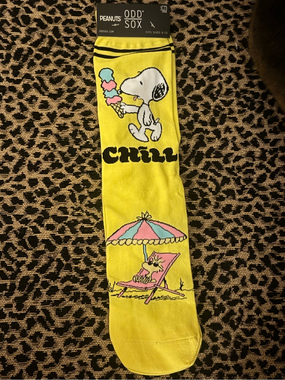 Odd Sox x Peanuts Men's 'Chill' Yellow Novelty Socks
